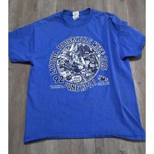 2015 Laconia 92nd Motorcycle Week & AMA Gypsy Tour Blue T-shirt Men L